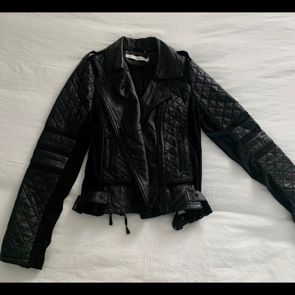 Blanc Noir Leather Moto Jacket